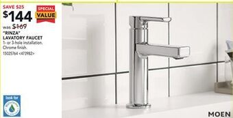 RONA Moen "rinza" lavatory faucet offer