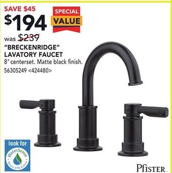 RONA Pfister "breckenridge" lavatory faucet offer