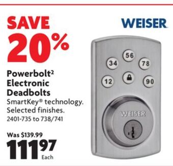 Home Hardware Powerbolt² electronic deadbolts offer