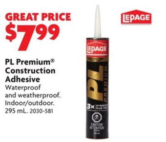 Home Hardware Pl premium® construction adhesive offer