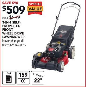 RONA Craftsman 3-in-1 self-propelled front wheel drive lawnmower offer