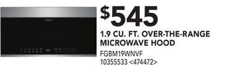 RONA Frigidaire gallery 1.9 cu. ft. over-the-range microwave hood offer