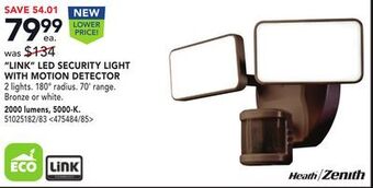 RONA Globe electric "link" led security light with motion detector offer