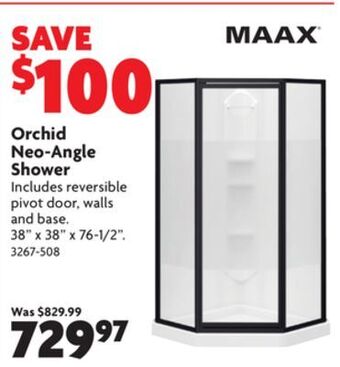 Home Hardware Orchid neo-angle shower offer
