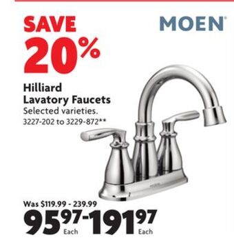 Home Hardware Hilliard lavatory faucets offer