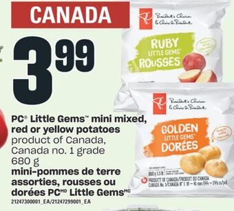 Valu-mart Mini-pommes de terre assorties, rousses ou dorées pc little gems, 680g offer
