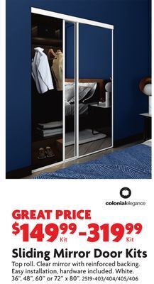 Home Hardware Sliding mirror door kits offer