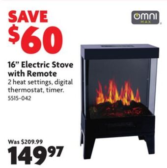 Home Hardware 16" electric stove with remote offer
