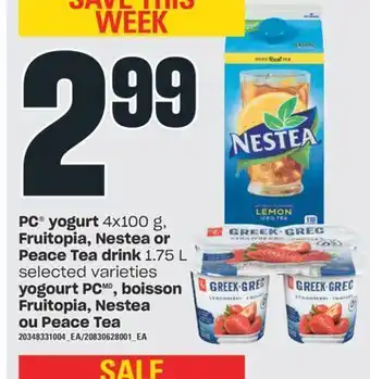 Valu-mart Yogourt pc boisson fruitopia, nestea ou peace tea offer