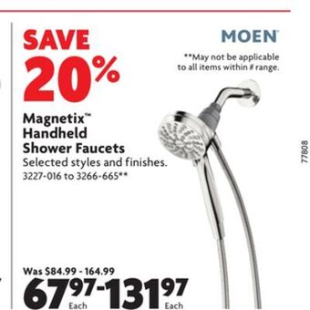 Home Hardware Magnetix™ handheld shower faucets offer