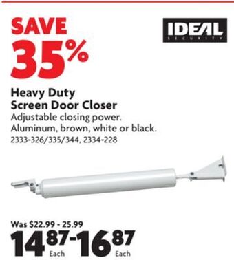 Home Hardware Heavy duty screen door closer offer