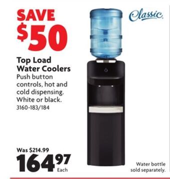Home Hardware Top load water coolers offer