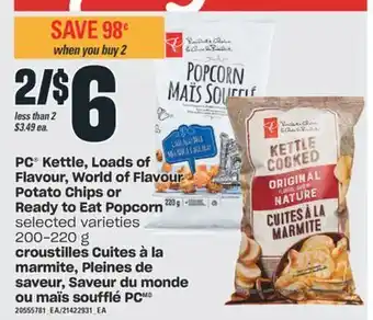 Valu-mart Croustilles cuites à la marmite, pleines de saveur, saveur du monde ou maïs soufflé pc, 200-220g offer