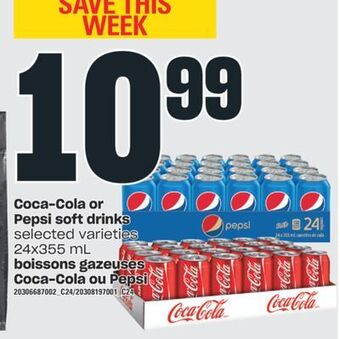 Valu-mart Boissons gazeuses coca-cola ou pepsi, 24x355 ml offer