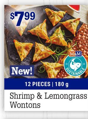 M & M Food Market Shrimp & lemongrass wontons offer