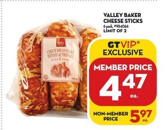 Giant Tiger Valley baker cheese sticks offer