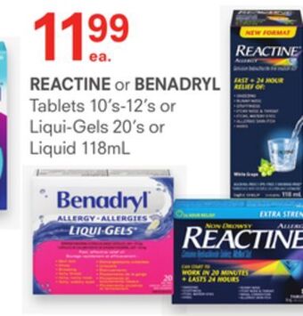 IDA Pharmacy Reactine or benadryl offer