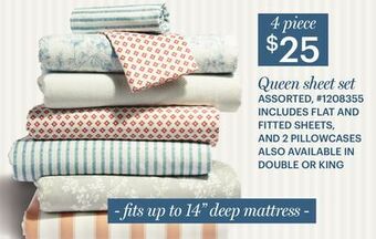Giant Tiger Queen sheet set offer