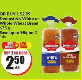 FreshCo Dempster's white or whole wheat bread 675 g offer