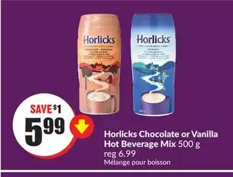 FreshCo Horlicks chocolate or vanilla hot beverage mix 500 g offer