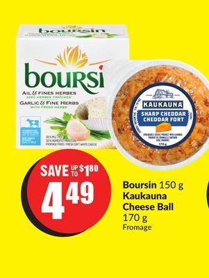 FreshCo Boursin 150 g kaukauna cheese ball 170 g offer