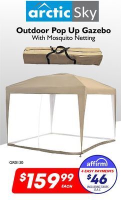 Factory Direct Arctic sky outdoor pop up gazebo with mosquito netting offer