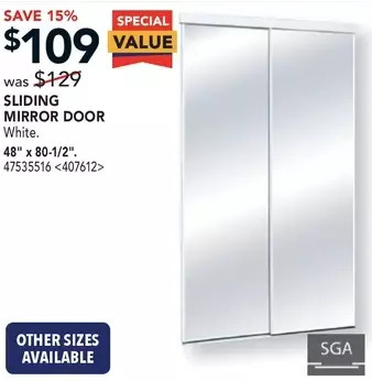 Lowe's Sga sliding mirror door offer