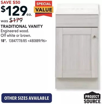 Lowe's Project source traditional vanity offer