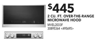 Lowe's 2 cu. ft. over-the-range microwave hood offer
