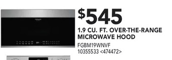 Lowe's 1.9 cu. ft. over-the-range microwave hood offer