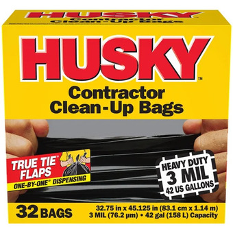 Home Depot 32-pack husky contractor clean-up bags offer