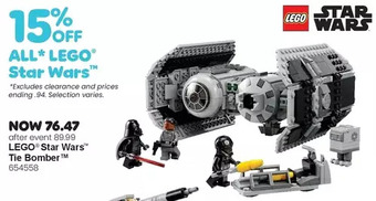 Toys R us Lego star wars tie bomber 75347 building toy set (625 pieces) offer