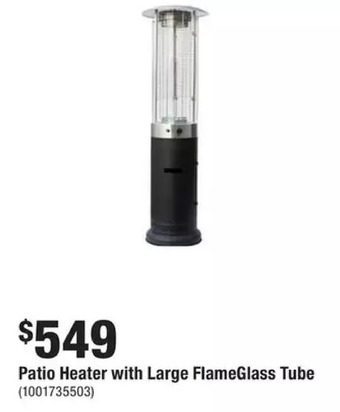 Home Depot 46,000 btu rapid induction patio heater with large flame glass tube in denali black offer