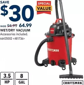 RONA Craftsman wet/dry vacuum offer