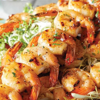 M & M Food Market Herb and garlic shrimp skewers offer