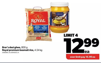 Real Canadian Superstore Brar's desi ghee, royal premium basmati rice offer