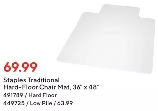Staples Staples traditional hard-floor chair mat offer