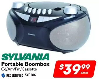 Factory Direct Sylvania portable boombox offer