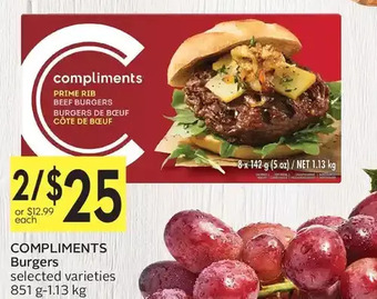 Foodland Compliments burgers offer