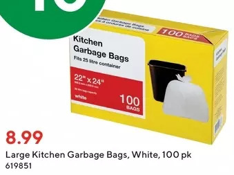 Staples Large kitchen garbage bags offer