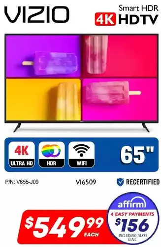 Factory Direct Vizio 65" 4k hdtv offer