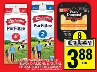 Food Basics Lactantia purfiltre milk | black diamond natural cheese slices or combos offer