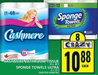 Food Basics Cashmere bathroom tissue | sponge towels ultra offer