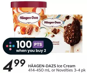 Sobeys Häagen dazs ice cream or novelties offer