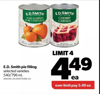 Real Canadian Superstore E.d. smith pie filling offer