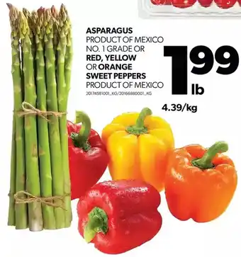 Real Canadian Superstore Asparagus or red, yellow or orange sweet peppers offer