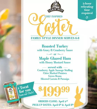 Farm Boy Farm boy chef inspired easter family style dinner offer