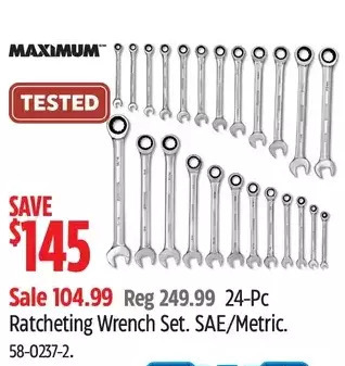 Canadian Tire 24-pc ratcheting wrench set offer