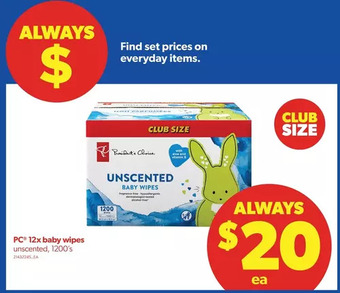 Real Canadian Superstore Pc 12x baby wipes offer