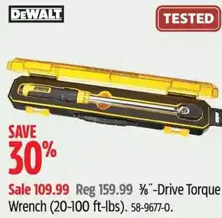 Canadian Tire Dewalt 3/8"-drive torque wrench offer
